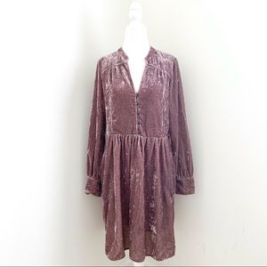 holding horses - nantes velvet dress long-sleeve crushed velvet velour pockets